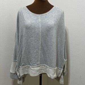 Free People Dandelion Cutout Open Shoulder Oversized Sweatshirt Small
